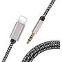 (Apple MFi Certified) Lightning to 3.5mm Car Aux Cord for iPhone,Nylon Braided Aux Audio Cord Car Stereo Cable&Headphone Jack Adapter Compatible with iPhone 11/XR/XS/X/8/8P/7/7P Support iOS 12(3.3ft)