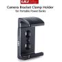 UURig R010 Clamp Mount for Power Bank for Camera, Use for Sony A6400, A7R III Vlog Camera Cage, 1/4" Screw Hole, with Cold Shoe Mount Adapter, Phone Holder Clip