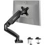 MOUNTPRO Single Monitor Desk Mount - Articulating Gas Spring Monitor Arm, Removable VESA Mount Desk Stand with Clamp and Grommet Base - Fits 13 to 27 Inch LCD Computer Monitors, VESA 75x75, 100x100