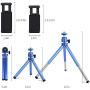 Lightweight Mini Webcam Tripod Logitech Webcam C920 C922 Small Camera Tripod Mount Cell Phone Holder Stand (Blue)