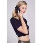 Bandolier Emma Crossbody Phone Case and Wallet - Black Leather with Silver Detail - Compatible with iPhone SE / 8, 7, 6 Only