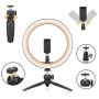 10" Selfie Ring Light with Tripod Stand, Emart Makeup LED Ringlight with Phone Holder and Remote Control for Photography, YouTube Video, Live Stream (3 Light Modes and 10 Brightness Levels)