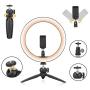 10" Selfie Ring Light with Tripod Stand, Emart Makeup LED Ringlight with Phone Holder and Remote Control for Photography, YouTube Video, Live Stream (3 Light Modes and 10 Brightness Levels)