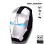 Avengers Endgame Iron Man Mouse Wireless Mouse Ergonomic 2.4 G Portable Mobile Computer Click Silent Mouse Optical Mice with USB Receiver Gaming Mouse (Silver)