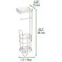 mDesign Freestanding Metal Wire Toilet Paper Roll Holder Stand and Dispenser with Storage Shelf for Cell, Mobile Phone - Bathroom Storage Organization - Holds 3 Mega Rolls - Satin