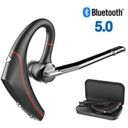 BANIGIPA Bluetooth Headset for Cellphones, Wireless Bluetooth 5.0 Headphone Earphone Earpiece with HD Mic for Office Skype Business Truck Driver, 12 Hours Talking & Music, CVC6.0 Noise Cancelling