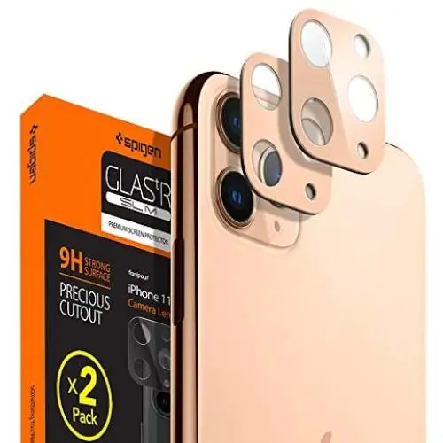 Spigen Camera Lens Screen Protector [2 Pack] designed for Apple iPhone 11 Pro / iPhone 11 Pro Max - Gold