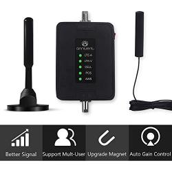 ANNTLENT 5 Band Cell Phone Signal Booster for Car Truck and RV - Band 2/4/5/12/13/17 Vehicle 4g Repeater Supports Verizon AT&T T-Mobile Sprint All Carriers - Boosts Your 3G 4G LTE Voice & Data
