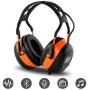 FM MP3 Bluetooth Radio Headphones Wireless Cancelling Headphones with 4GB SD Card Built-in Mic Electronic Noise Reduction Safety Ear Muffs Protection for Lawn Mower Work by WULFPOWERPRO