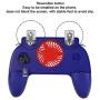 FastUU Game Console Gamepad, 6-in-1 Multi-Function Stretchable Mobile Phone Bracket Heat Dissipation Gamepad, Four-Finger Linkage Ergonomic Design Game Machine Accessories(Blue)