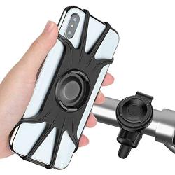 Detachable Bike Phone Mount, 360° Rotatable Bicycle & Motorcycle Handlebar Cell Phone Holder Universal fit for iPhone Xs Max XR X 6S 6 7 8 Plus, Galaxy S9 S10 S10e Note 9, Other 4-6.5" Phones Cycling