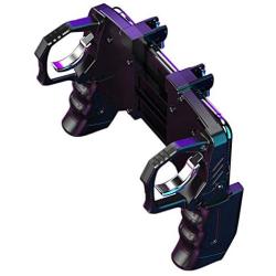 RONSHIN Mobile Controller,4 Finger Linkage Game Handle Peace Elite Fast Shooting Button Controller for PUBG Rules of Survival Game Trigger Joystick Gamepad for iOS Android Phone Black