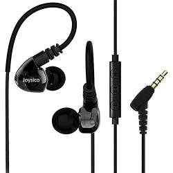 Joysico Sports Headphones Wired Over Ear In-ear Earbuds for Kids Women Small Ears, Earhook Earphones for Running Workout Exercise Jogging, Ear Buds with Microphone and Volume for Cell Phones MP3 Black