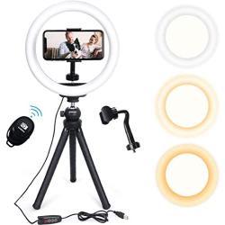 Endurax Selfie Ring Light with Stand for Phone, 10" LED Ringlight for iPhone, Perfect for Makeup/Tiktok/Live Streaming/YouTube Video with 3 Light Modes & 11 Brightness Levels