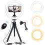 Endurax Selfie Ring Light with Stand for Phone, 10" LED Ringlight for iPhone, Perfect for Makeup/Tiktok/Live Streaming/YouTube Video with 3 Light Modes & 11 Brightness Levels
