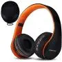 PowerLocus Wireless Bluetooth Over-Ear Stereo Foldable Headphones, Wired Headsets with Built-in Microphone for iPhone, Samsung, LG, iPad (Orange) PowerLocus Wireless Bluetooth Over-Ear Stereo Foldable Headphones, Wired Headsets with Built-in Microphone for iPhone, Samsung, LG, iPad (Orange)