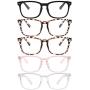 Blue Light Blocking Glasses,Square Nerd Eyeglasses Frame Anti Blue Ray Computer Game Glasses Anti Eyestrain & UV(5Pcs)