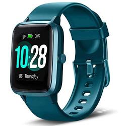 Lintelek Smart Watch, Full Touch Screen Smartwatch, 1.3 Inch Fitness Tracker with HR Monitor, Sleep Tracker, Stopwatch, IP68 Waterproof Fitness Watch Compatible with iOS, Android for Men, Women