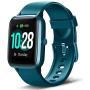 Lintelek Smart Watch, Full Touch Screen Smartwatch, 1.3 Inch Fitness Tracker with HR Monitor, Sleep Tracker, Stopwatch, IP68 Waterproof Fitness Watch Compatible with iOS, Android for Men, Women