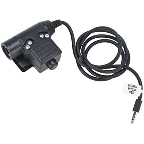 Armorwerx U94 PTT System Compatible with 3.5mm Mobile Phone/Android/iPhone (Military/NATO-US/Peltor Wired)