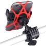 FlyD Universal Bicycle Stand-Suitable for Motorcycles, Handlebars, roll Bars, Suitable for All Smartphone Holders, Black/red