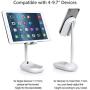 Adjustable Cell Phone Stand,licheers Foldable Cell Phone Stand for Desk,Portable Cell Phone Holder&Tablet Stand,Compatible with iPhone/iPad Mini/Kindle/Mobile Phone and More 4-9.7” Devices (White)