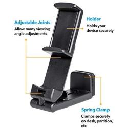 Universal Airplane in Flight Phone Mount. Handsfree Phone Holder with Multi-Directional Dual 360 Degree Rotation. Use As Phone Stand, Handheld, Mount On Table Or Cabinet. US Patent: US10,272,847 B1