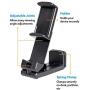 Universal Airplane in Flight Phone Mount. Handsfree Phone Holder with Multi-Directional Dual 360 Degree Rotation. Use As Phone Stand, Handheld, Mount On Table Or Cabinet. US Patent: US10,272,847 B1