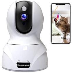 Wireless Security Camera,KAMTRON HD WiFi Security Surveillance IP Camera Home Monitor with Motion Detection Two-Way Audio Night Vision,White (G-826w)