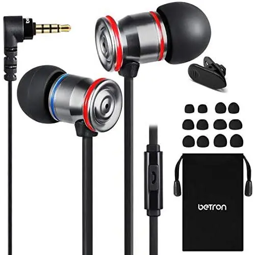 Betron MK23Mic Earbuds, Wired Headphones with Microphone, Noise Isolating Earphones, Flat Wired Earbud for iPhone, iPad, Laptops, Cellphones, Samsung and Android Smartphones, Black Betron MK23Mic Earbuds, Wired Headphones with Microphone, Noise Isolating Earphones, Flat Wired Earbud for iPhone, iPad, Laptops, Cellphones, Samsung and Android Smartphones, Black