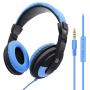 VCOM Wired Headphones with Microphone, Stereo Over Ear Headset Lightweight Portable Earphones 3.5mm Jack Compatible for iPad Tablets PS4 Xbox One Smartphones MacBook Surface Laptops MP3 Skype (Blue)
