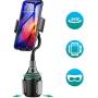 Amwanan Cup Holder Car Mount, 360°Universal Adjustable and Easy Clamp Cell Phone Holder with Goose Neck Design Compatible with iPhone, Samsung, Google, LG etc.