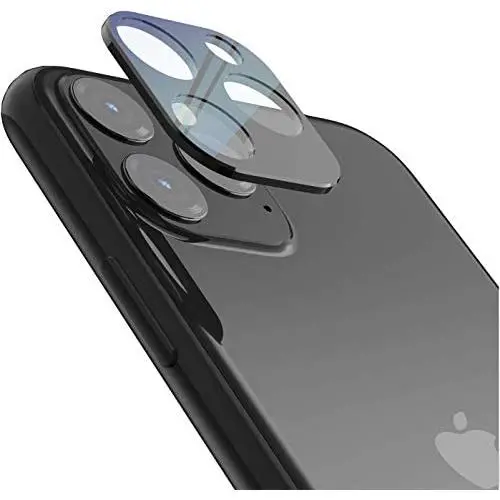 LOZA for iPhone 11 Pro 5.8&quot/11 Pro Max 6.5&quot Camera Lens Screen Protector, Metal Frame Bubble Free High Definition Anti-Scratch Screen Protector Camera Lens for New iPhone 11 Pro/11 Pro Max (Black)