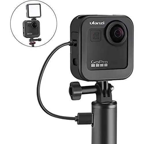 Ulanzi Aluminum Cage for Gopro Max,Protective Metal Case Frame Mount w Cold Shoe Mount for LED Light for GoPro Max Ulanzi Aluminum Cage for Gopro Max,Protective Metal Case Frame Mount w Cold Shoe Mount for LED Light for GoPro Max