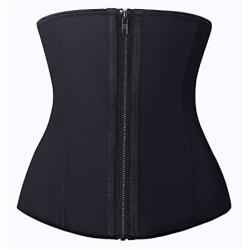 YIANNA Women Latex Underbust Waist Training Corsets/Cincher Zip&Hook Hourglass Body Shaper