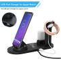 Kertxin Wireless Charger Stand,4 in 1 Wireless Charging Station Dock with USB for Apple Watch iWatch 5 4 3 2 1, Airpods,iPhone 11 11 Pro X Xs XR Max 8 Plus 8,Samsung Galaxy S9 S8