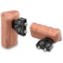 CAMVATE DSLR Wooden Handle Grip with Connector for DV Video Camera Cage(1 Pair)