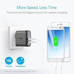 USB Charger, Anker Elite Dual Port 24W Wall Charger, PowerPort 2 with PowerIQ and Foldable Plug, for iPhone 11/Xs/XS Max/XR/X/8/7/6/Plus, iPad Pro/Air 2/Mini 3/Mini 4, Samsung S4/S5, and More