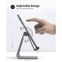 Adjustable Cell Phone Stand, Lamicall Phone Stand : [Update Version] Cradle, Dock, Holder Compatible with iPhone Xs XR 8 X 7 6 6s Plus SE 5 5s 5c Charging, Accessories Desk, Android Smartphone - Gray