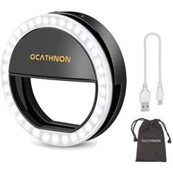 Ring Light Compatiable for iPhone, Rechargeable LED Selfie Fill Light Circle Light for iPhone 7 Plus/7/iPhone 6s/6/Samsung Galaxy S7/S6 Edge/S6(Black)