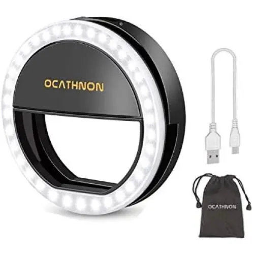 Ring Light Compatiable for iPhone, Rechargeable LED Selfie Fill Light Circle Light for iPhone 7 Plus/7/iPhone 6s/6/Samsung Galaxy S7/S6 Edge/S6(Black) Ring Light Compatiable for iPhone, Rechargeable LED Selfie Fill Light Circle Light for iPhone 7 Plus/7/iPhone 6s/6/Samsung Galaxy S7/S6 Edge/S6(Black)