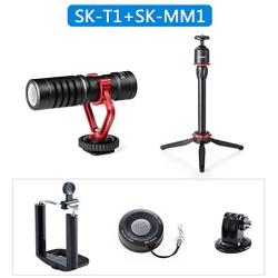 Sevenoak SK-T1 Tripod Mount Grip & by-MM1 3.5mm Shotgun Microphone & MQ-PR1 Wireless Remote Control Shutter Release for iOS iPhone 11 X 8 7 7 Plus 6s 6 iPad iPod Touch Samsung Android Smartphone