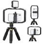 Upgrade M-Rig Metal Smartphone Video Rig with 3 Cold Shoe Mount Compatible with GoPro Series Hero 8 7 6 5, for DJI OSMO Action, Smartphone Camera DSLR Video Shooting/Filming Add Microphone Video Light
