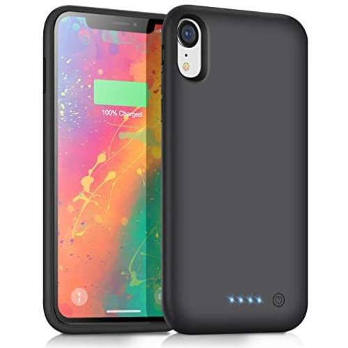 voo Battery Case for iPhone XR, 6800mAh Protective Portable Charging Case Rechargeable Battery Pack for iPhone XR External Battery Phone Cover 6.1 inch Battery Case - Black