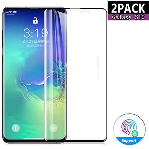 [2 Pack] Galaxy S10 Screen Protector,[3D Full Edge Covered] [Touch Sensitive] [HD Screen] [Support Fingerprint Sensor] Tempered Glass Screen Protector for Samsung Galaxy S10