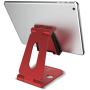 Tablet Stand Multi-Angle, Lamicall Cell Phone Holder for Desk, Adjustable Metallic Dock Cradle, Compatible with iPad Mini Pro Air, iPhone Xs Max XR X 8 7 6S 6 Plus, Switch etc, (4-10) - Red