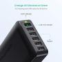 USB Quick Charger RAVPower 60W 6-Port QC 3.0 Fast Charger Desktop Charging Station Compatible Galaxy S10+ S9+ Note 10+ Note 9+ and iSmart Compatible iPhone 11 Pro Max XS Max XR X 8 Plus, iPad and More
