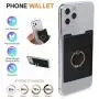 New 5-in-1 Cell Phone Wallet-Stick On Spandex Ring Card Holder Sleeve Back-Double-Pocket+Magnetic+Finger Grip Strap Loop+Kickstand+RFID Block ,Most of Smartphones (iPhone/Android/Samsung Galaxy)