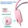 Dland Gaming Headset with Mic and Changeable LED Light for Laptop,Computer, Cellphone, PS4 and Xbox, 3.5mm Wired Noise Isolations Gaming Headphones with Volume Control-Pink Dland Gaming Headset with Mic and Changeable LED Light for Laptop,Computer, Cellphone, PS4 and Xbox, 3.5mm Wired Noise Isolations Gaming Headphones with Volume Control-Pink