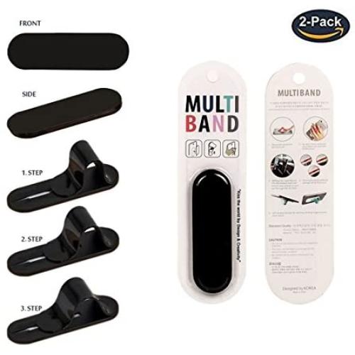 FOURPLUSONE Cell Phone Grip, Universal Handheld Finger Strap Loop Holder for iPhone Samsung Smartphone Kindle Tablet Car Vent Holder